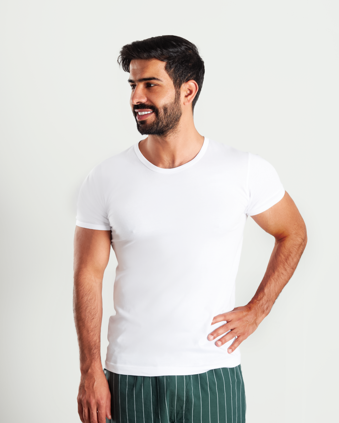 بوكس (6 حبة) فنيله رجالي نص كم دائري